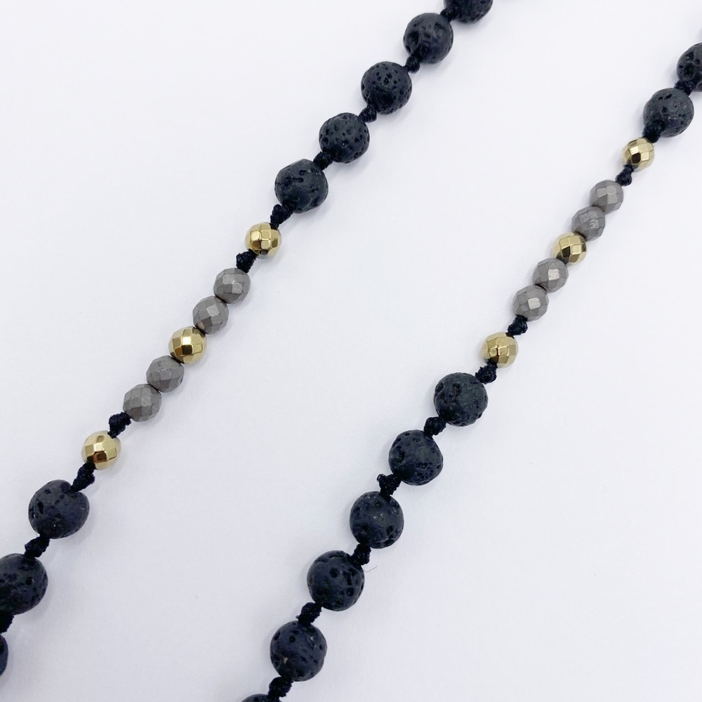 Lava Stone Knotted Necklace